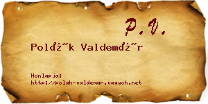 Polák Valdemár névjegykártya